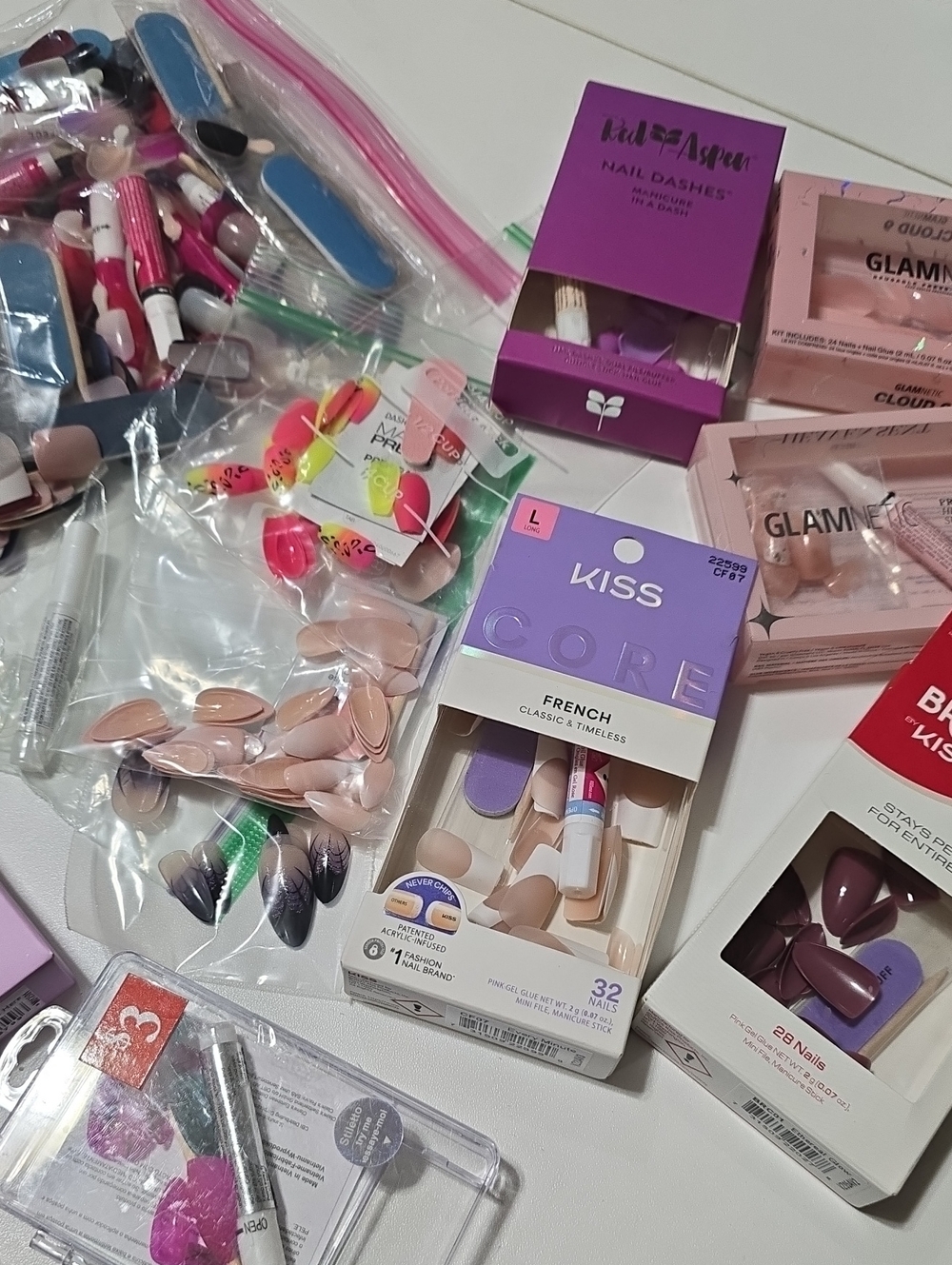 Assorted False Nails, Glue, Tabs, Files